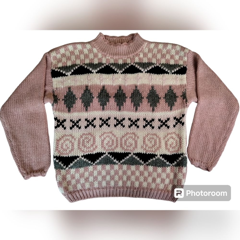 Vintage 80's Maggie Lawrence Sport Pink Sweater Sz. M